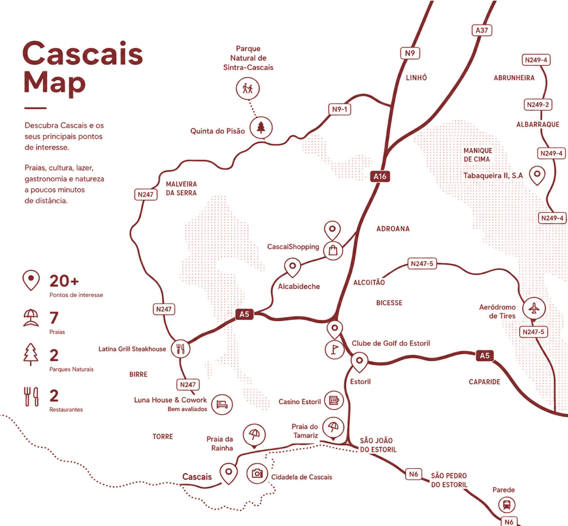 Mapa de localização das Arcadas Alcabideche
